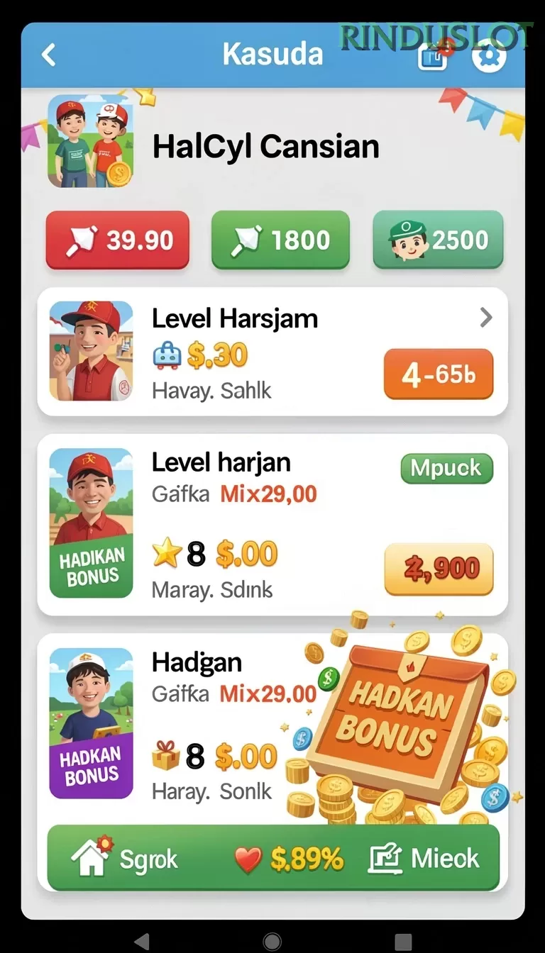 Cuplikan layar JARUM77 — menu navigasi